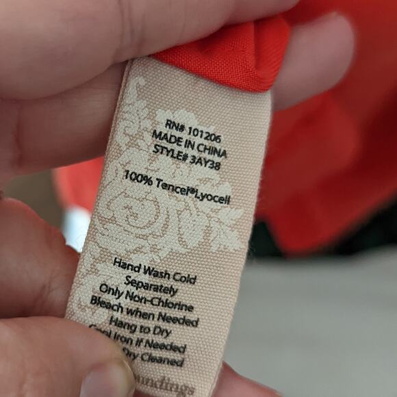 Women's Soft Surroundings Orange Petite Medium Wrap Dress Cinch Fall Bohemian - Picture 3 of 10